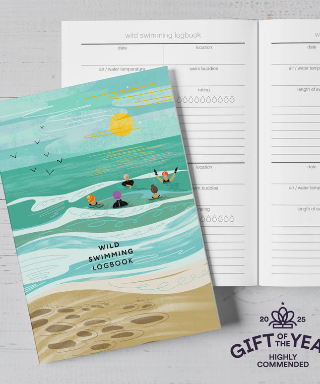 Wild swimming logbook into the sea we go - stocking filler