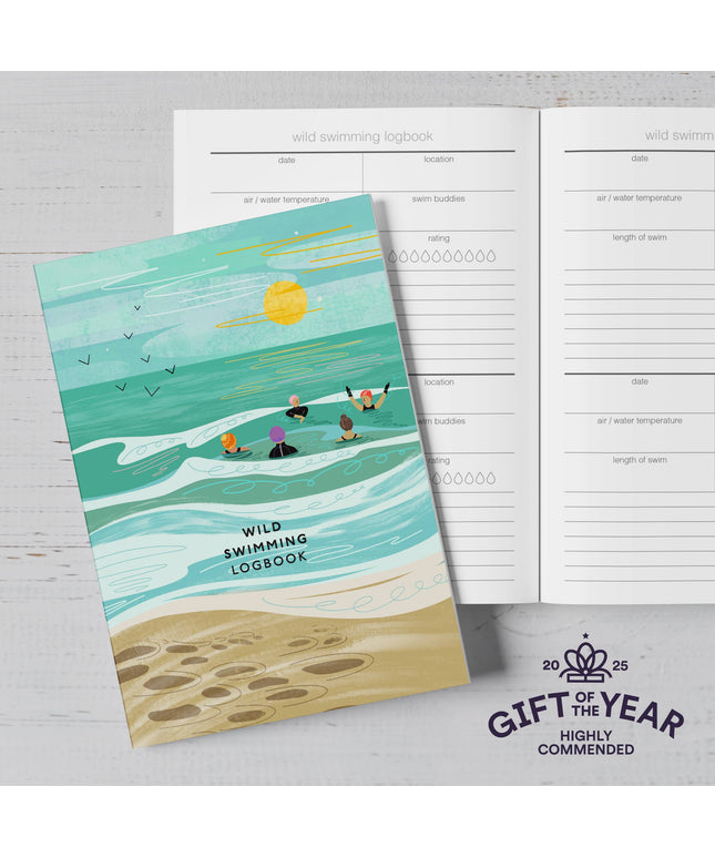 Wild swimming logbook into the sea we go - stocking filler