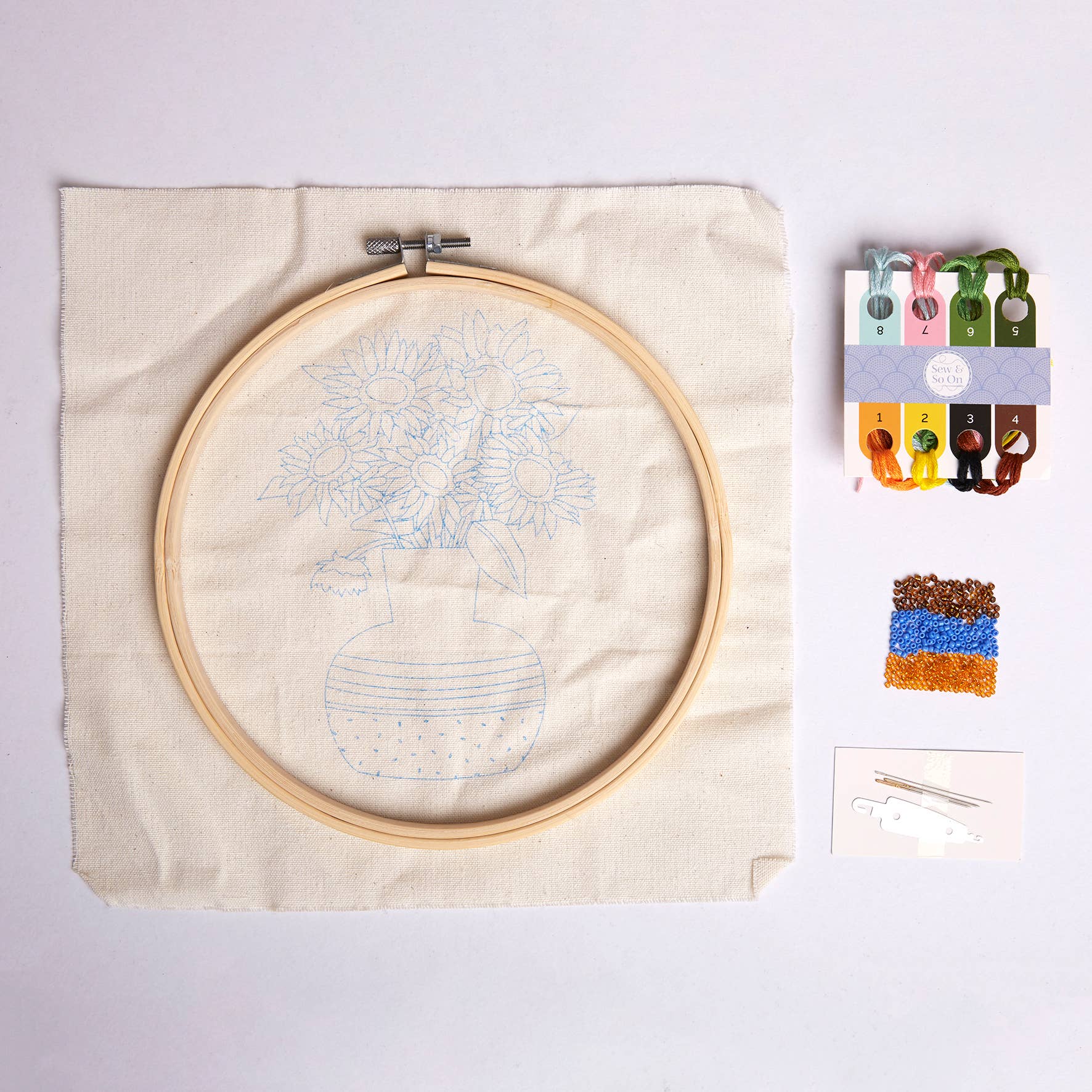 Sew & So On Embroidery Sewing Craft Kit Sunflowers - The Red Squirrel