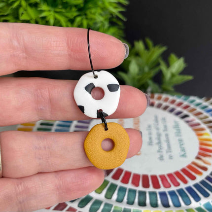 Dalmatian Print Clay Hoop Earrings - Statement jewellery