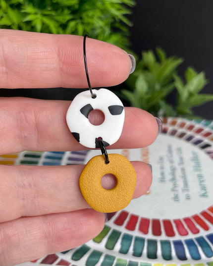 Dalmatian Print Clay Hoop Earrings - Statement jewellery