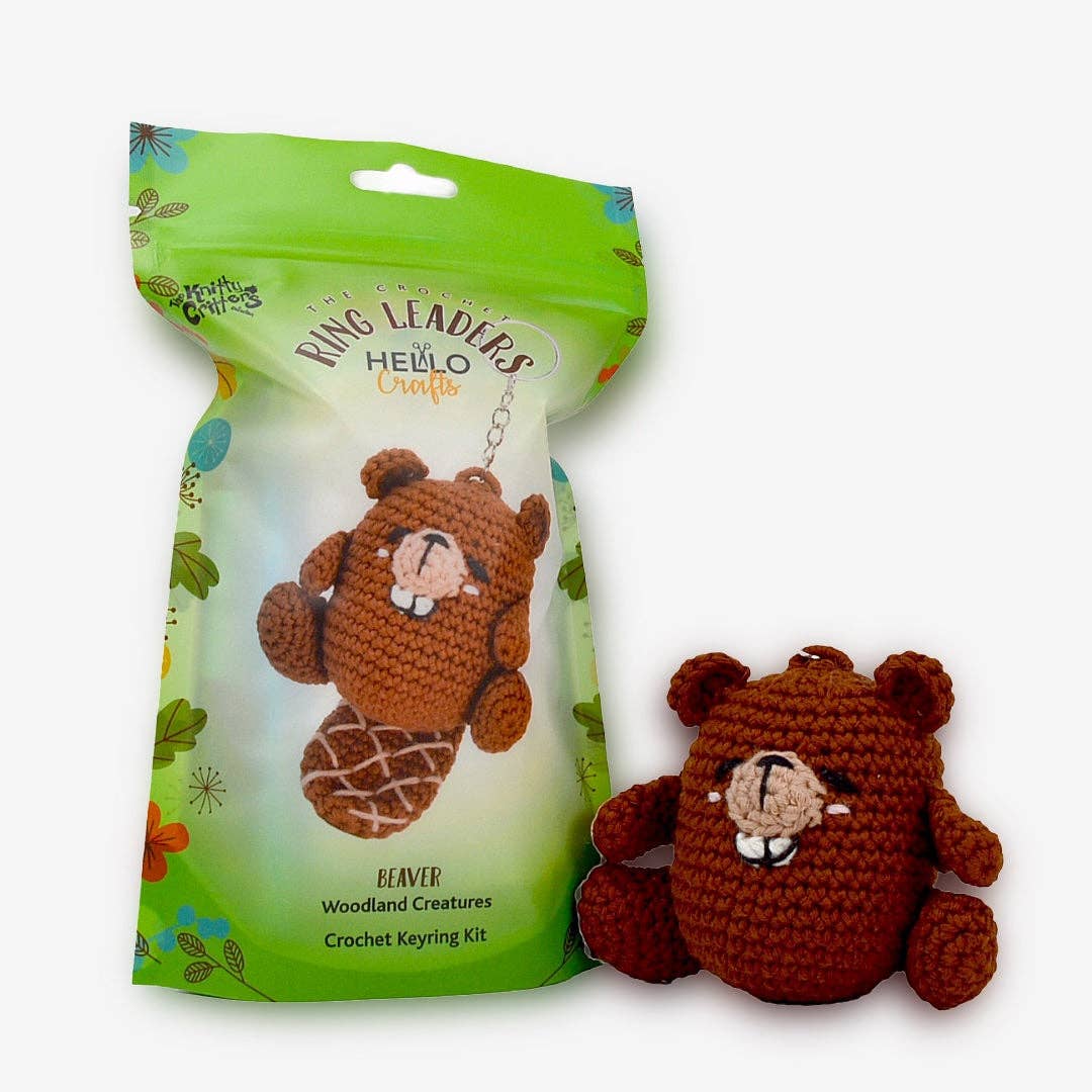 Ringleaders Keyring Crochet Kit - Woodland - Beaver - The Red Squirrel