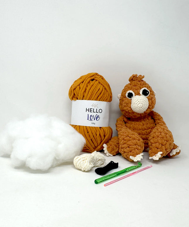 Knitty Critters Cheeky Chums - Orangutan Crochet Kit