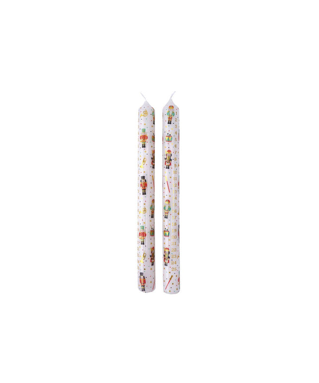 Advent Candles - Pack of 2 - The Nutcracker themed Christmas Candles