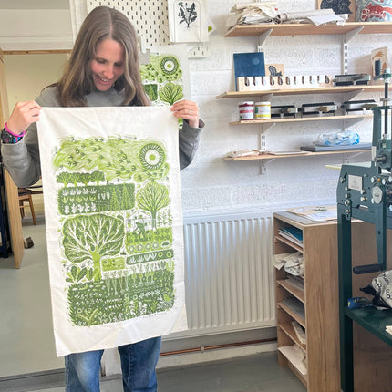 Cotton Tea Towel - Allotment