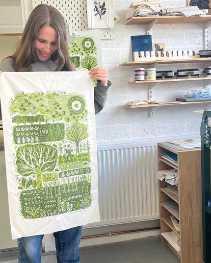 Cotton Tea Towel - Allotment