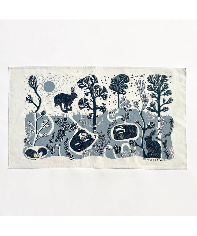 Cotton Tea Towel - Leaping Hare