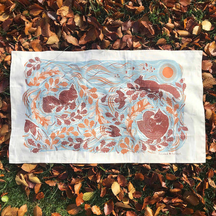 Cotton Tea Towel - Squirrel
