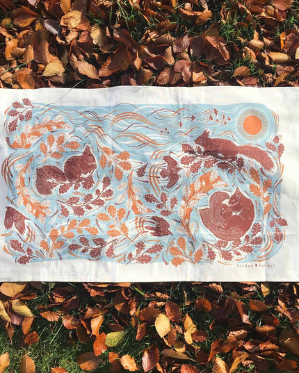Cotton Tea Towel - Squirrel