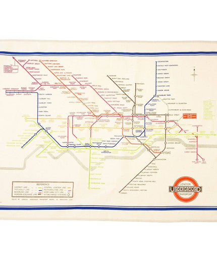Cotton Tea Towel - TFL Heritage Tube Map