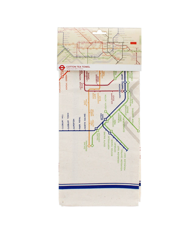 Cotton Tea Towel - TFL Heritage Tube Map
