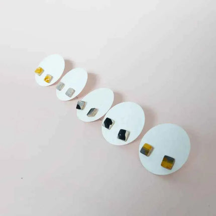 Leather Cube Stud Earrings | Lightweight Geometric Jewellery | Hypoallergenic UK