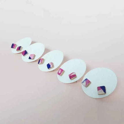 Leather Cube Stud Earrings | Lightweight Geometric Jewellery | Hypoallergenic UK