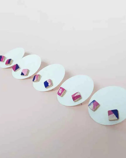 Leather Cube Stud Earrings | Lightweight Geometric Jewellery | Hypoallergenic UK