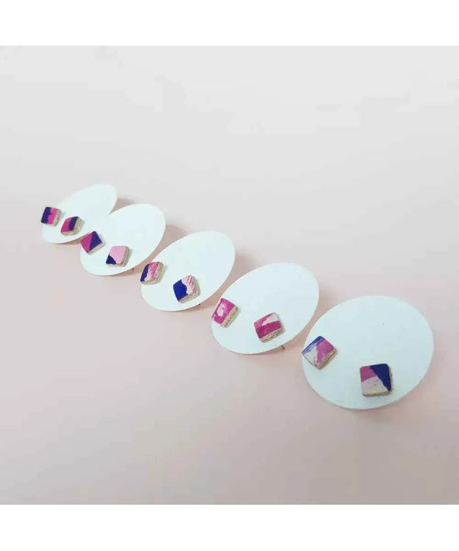Leather Cube Stud Earrings | Lightweight Geometric Jewellery | Hypoallergenic UK