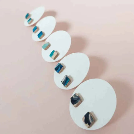 Leather Cube Stud Earrings | Lightweight Geometric Jewellery | Hypoallergenic UK