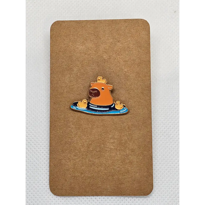 Cute animal pin badges (various designs) - Alloy Cappy and Duck - Pin badges