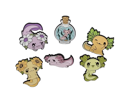 Cute Axolotl pin badges (various Kawaii cutie designs)