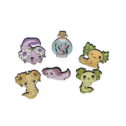 Cute Axolotl pin badges (various Kawaii cutie designs)
