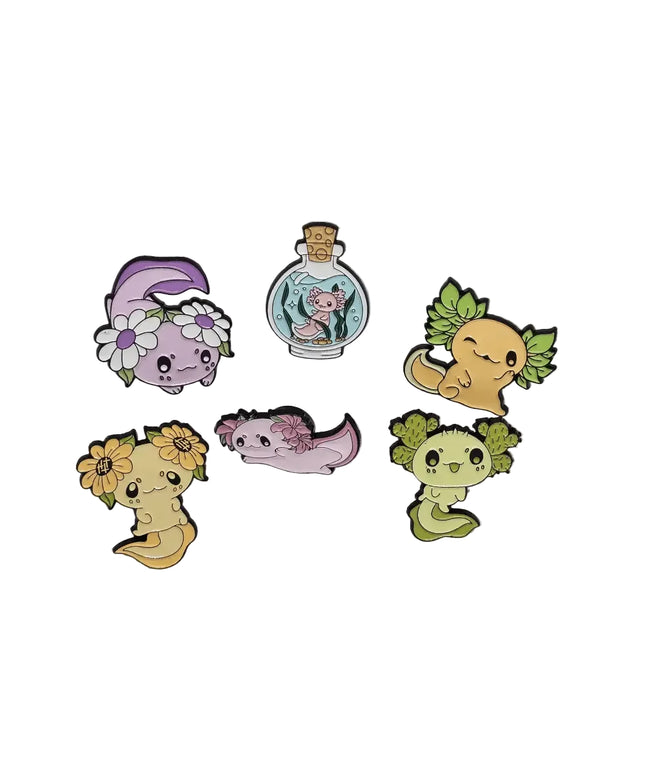 Cute Axolotl pin badges (various Kawaii cutie designs)