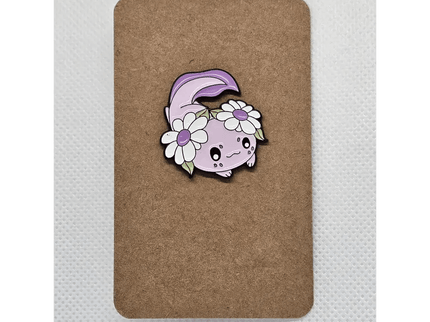 Cute Axolotl pin badges (various Kawaii cutie designs) Purple and White