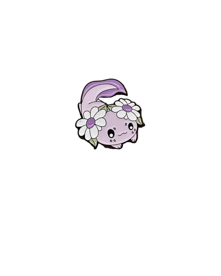 Cute Axolotl pin badges (various Kawaii cutie designs) Purple and White