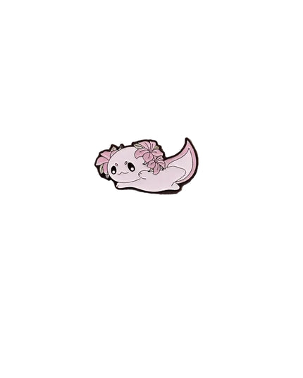 Cute Axolotl pin badges (various Kawaii cutie designs) Pink