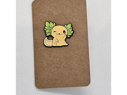 Cute Axolotl pin badges (various Kawaii cutie designs) Orange and green