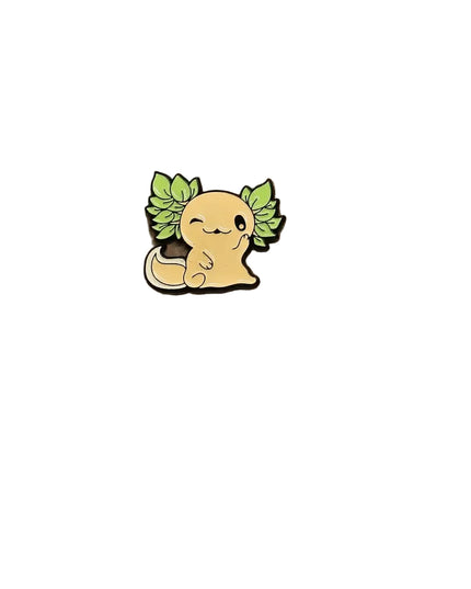 Cute Axolotl pin badges (various Kawaii cutie designs) Orange and green