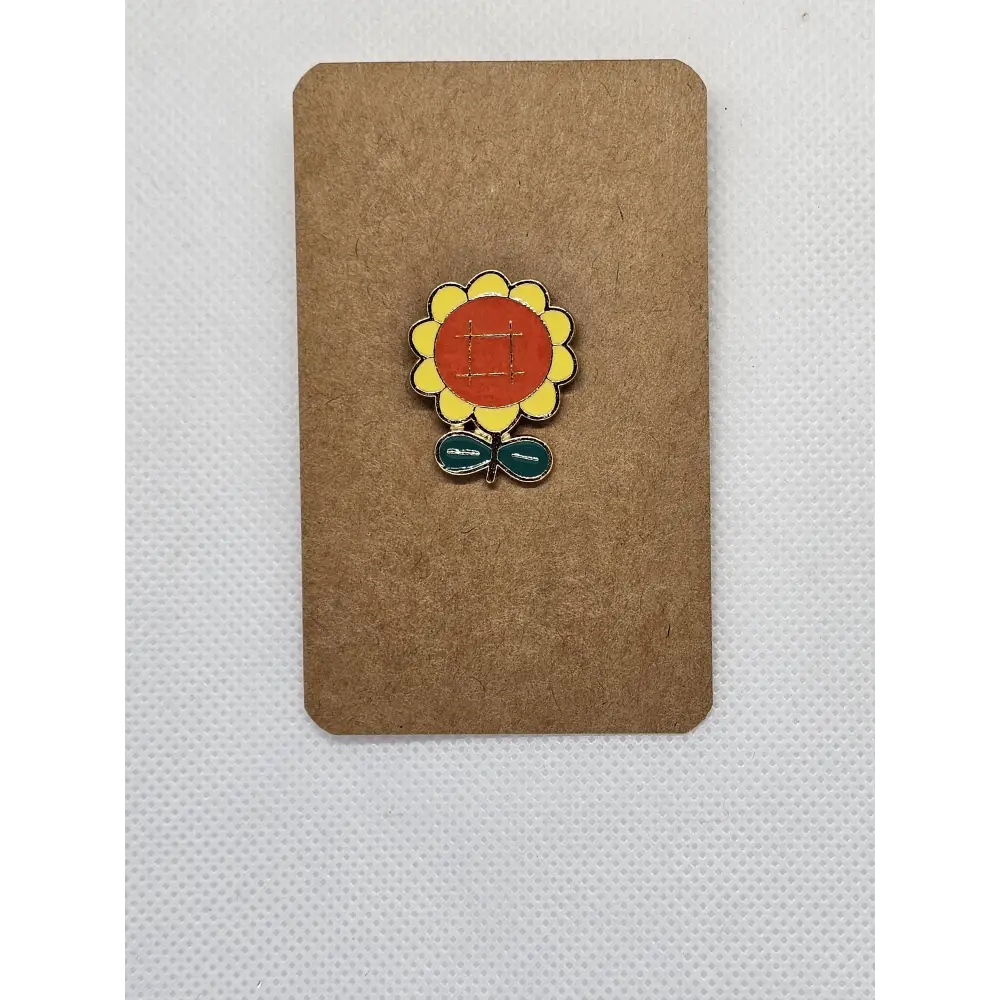 Cute Floral Pin badges (Various designs) - Sunflower v2 - Pin badges