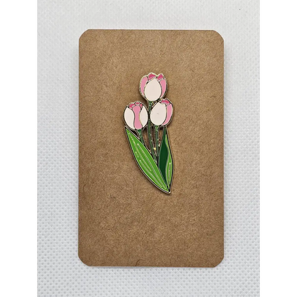 Cute Floral Pin badges (Various designs) - Tulips - Pin badges