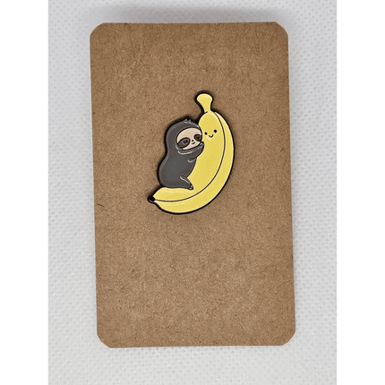 Cute Sloth pin badges (various Kawaii designs) Banana Sloth
