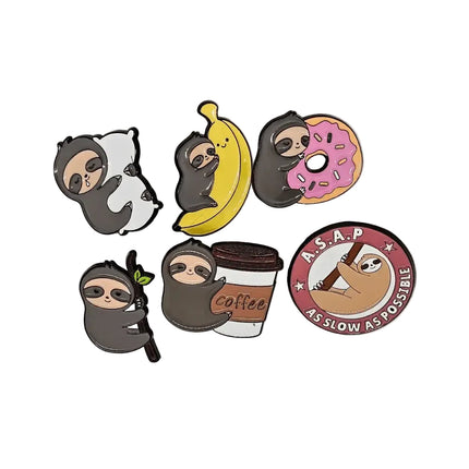 Cute Sloth pin badges (various Kawaii designs)