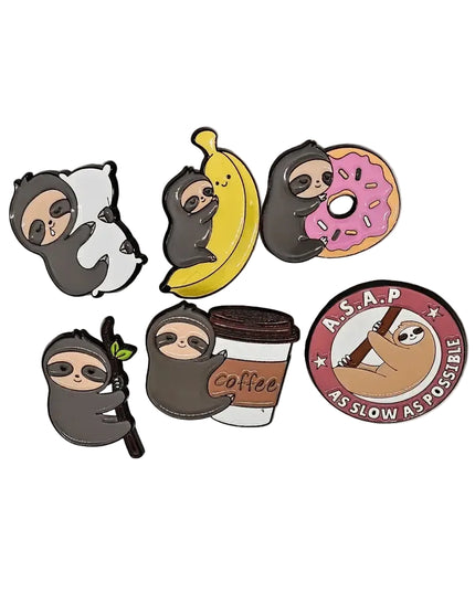 Cute Sloth pin badges (various Kawaii designs)