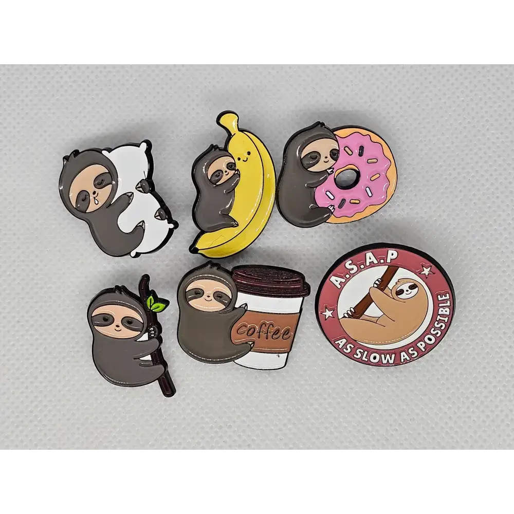 Cute Sloth pin badges (various Kawaii cutie designs) - Pin badges
