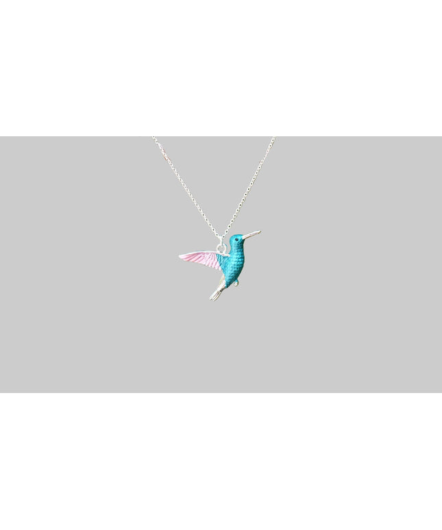 Hummingbird In Flight Pendant Necklace