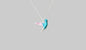 Teal hummingbird pendant on a silver chain against a light gray background