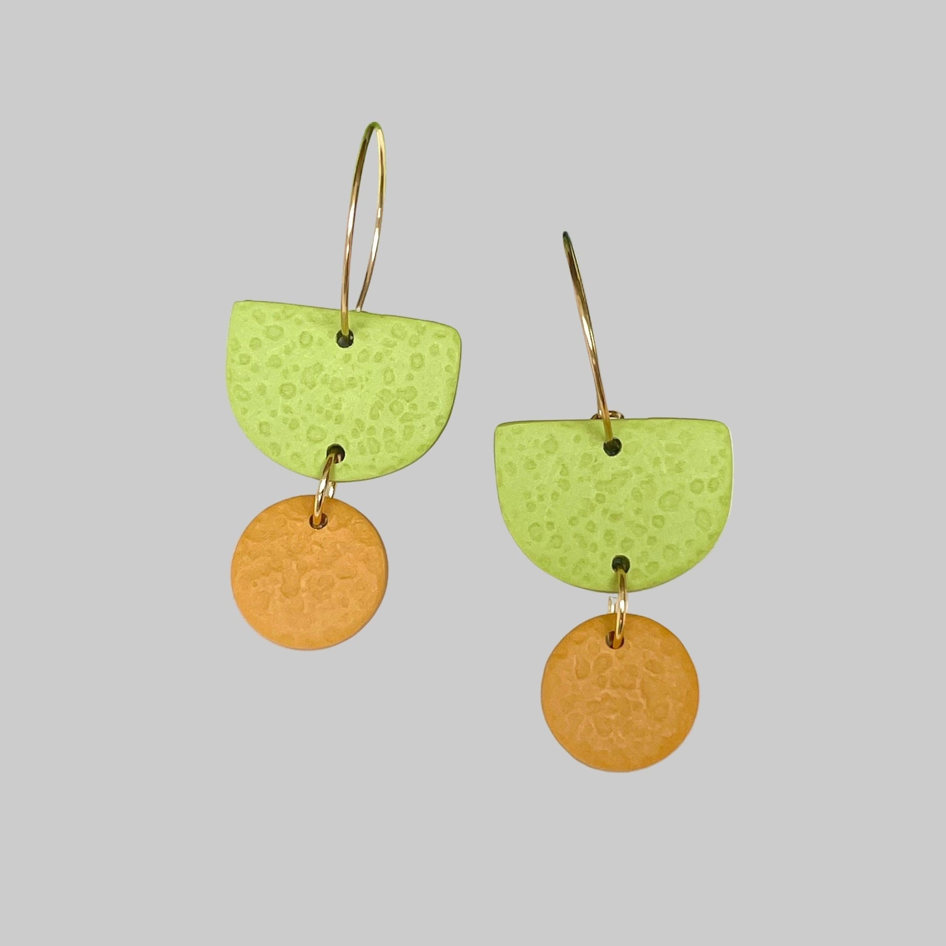 Pistachio Green Colour Block Hoop Earrings - Various colours - The Red Squirrel