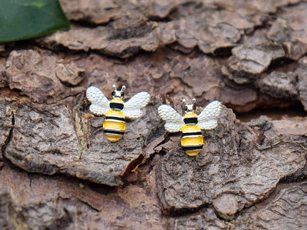 Bee silver plated earring - Hypoallergenic