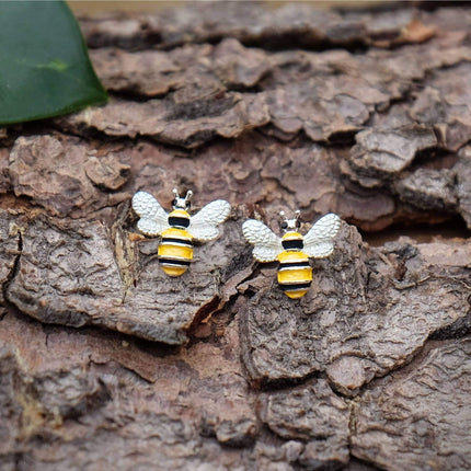 Bee silver plated earring - Hypoallergenic