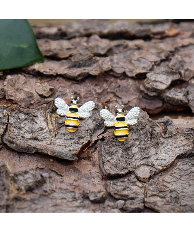 Bee silver plated earring - Hypoallergenic