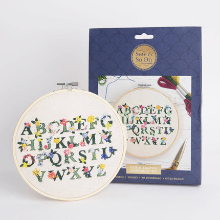 Sew & So On Embroidery Kit - Floral Letters