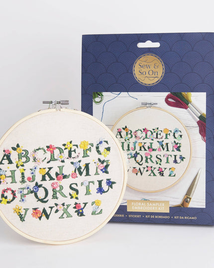Sew & So On Embroidery Kit - Floral Letters