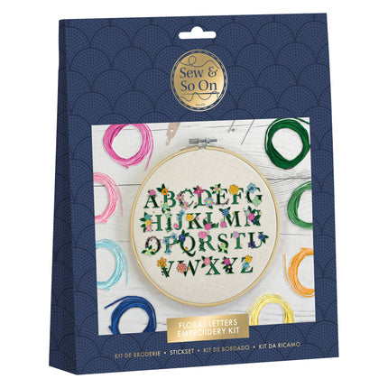 Sew & So On Embroidery Kit - Floral Letters