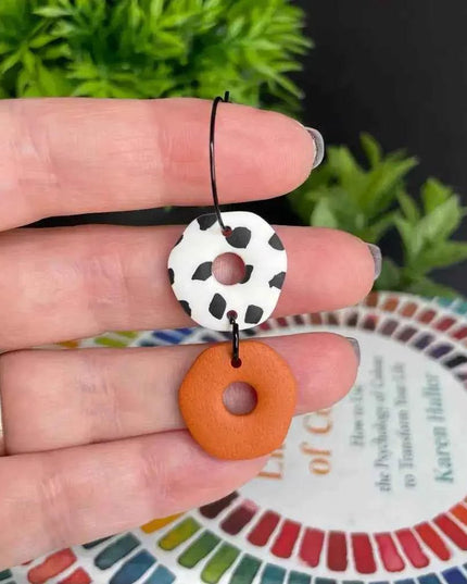 Dalmatian Print Clay Hoop Earrings - Statement jewellery
