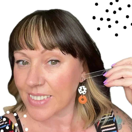 Dalmatian Print Clay Hoop Earrings - Statement jewellery