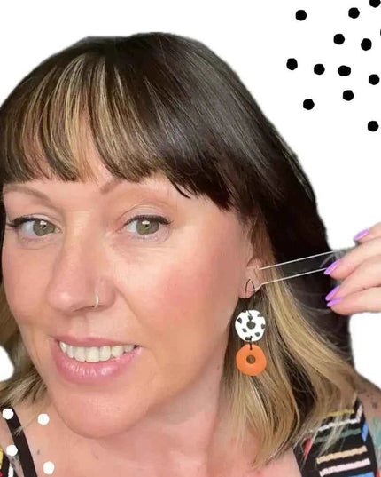 Dalmatian Print Clay Hoop Earrings - Statement jewellery