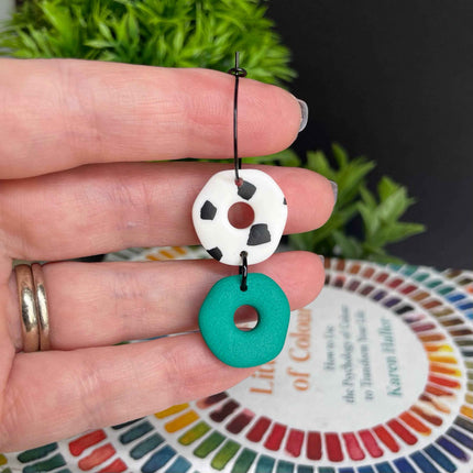 Dalmatian Print Clay Hoop Earrings - Statement jewellery
