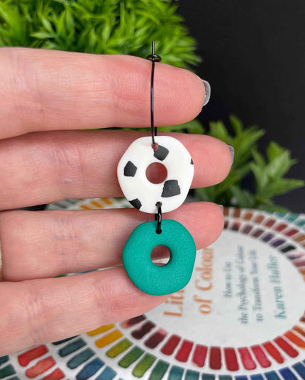 Dalmatian Print Clay Hoop Earrings - Statement jewellery