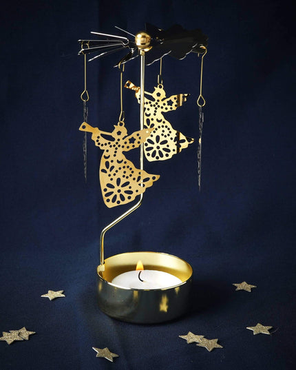 Gold Christmas Angel Tealight Spinner